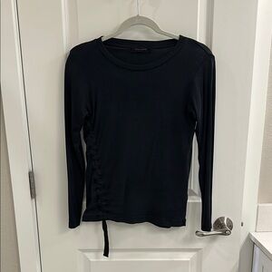 AllSaints - Black Ruched Long Sleeve Top
